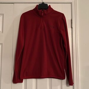 NorthFace burnt orange pullover fleece; size medium